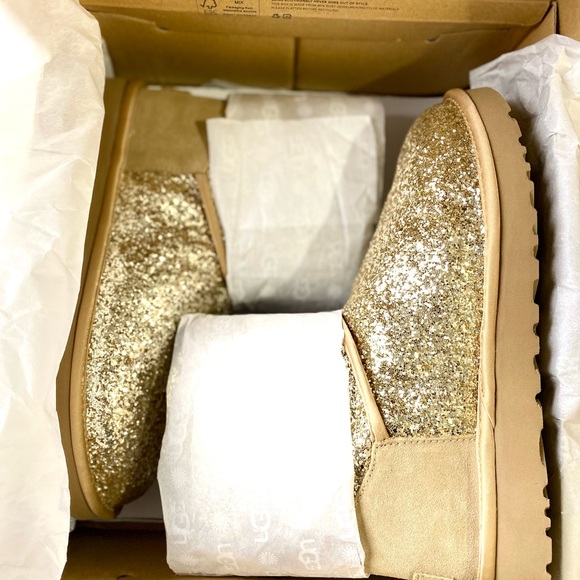 New Gold Uggs Classic Mini Bow Cosmos 10 - Picture 7 of 13